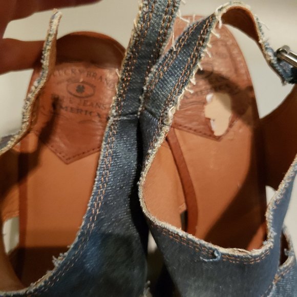 SOLD Lucky Brand Peggy Denim Heels 9 (bin 2) - Picture 6 of 7